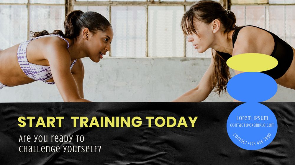 Training & fitness  blog banner template, editable text