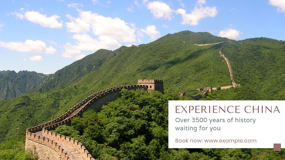 China travel  blog banner template, editable text