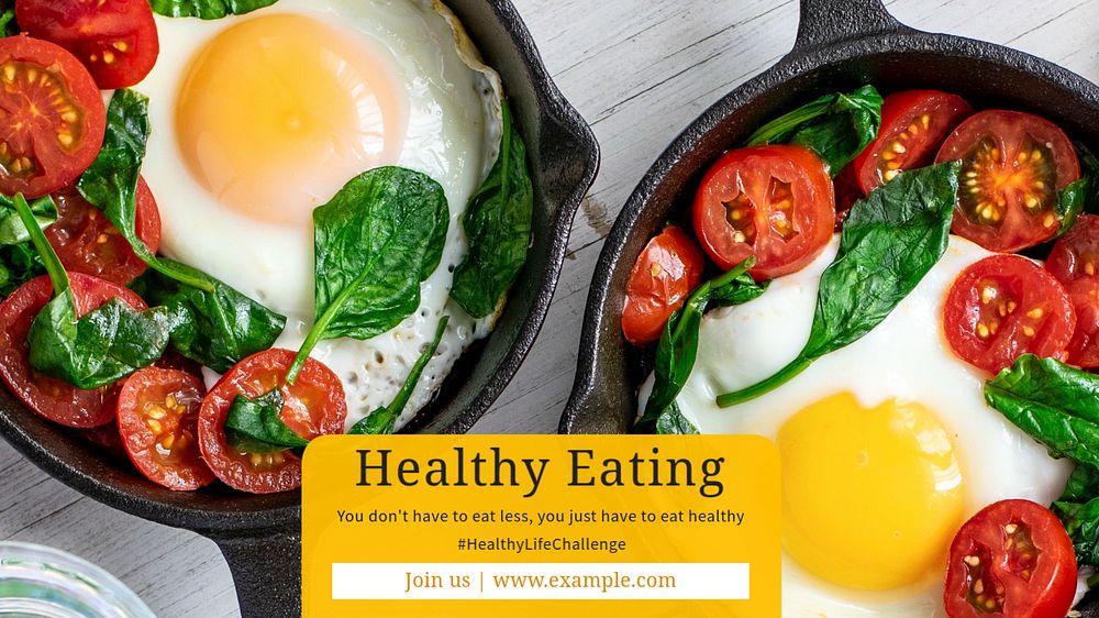 Healthy eating  blog banner template, editable text