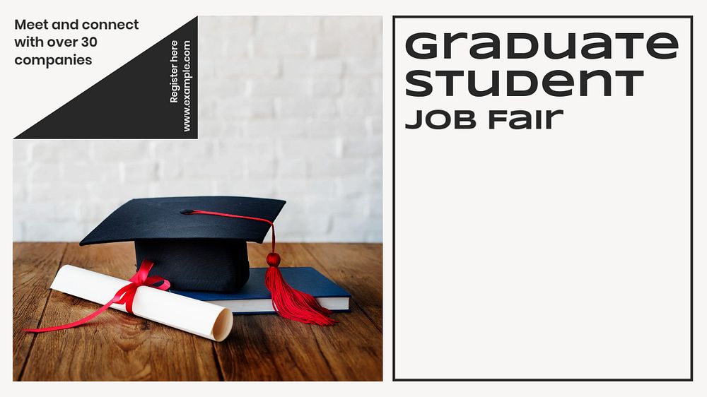 Graduate student job fair  blog banner template, editable text