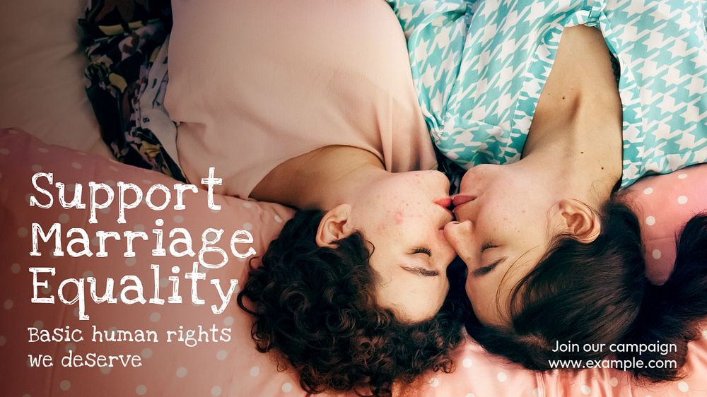 Support marriage equality blog banner template, editable text