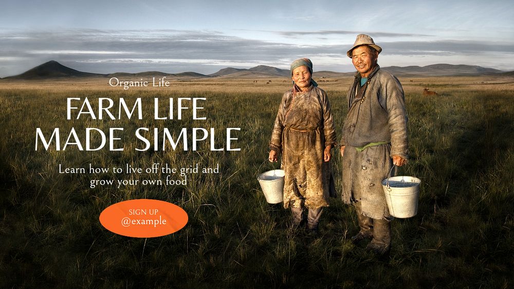 Farm life blog banner template, editable text