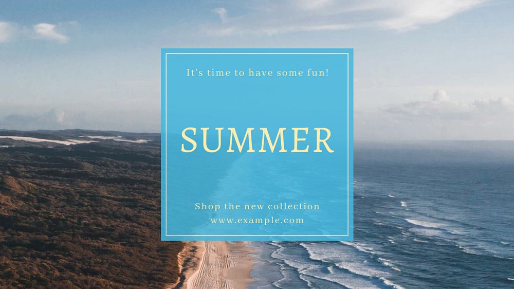 Summer collection  blog banner template, editable text