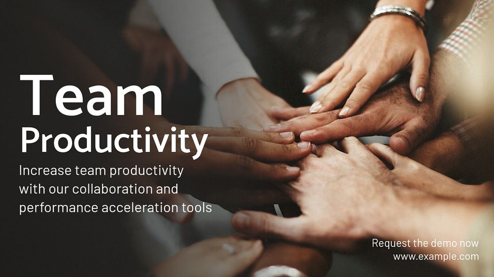 Team productivity  blog banner template, editable text