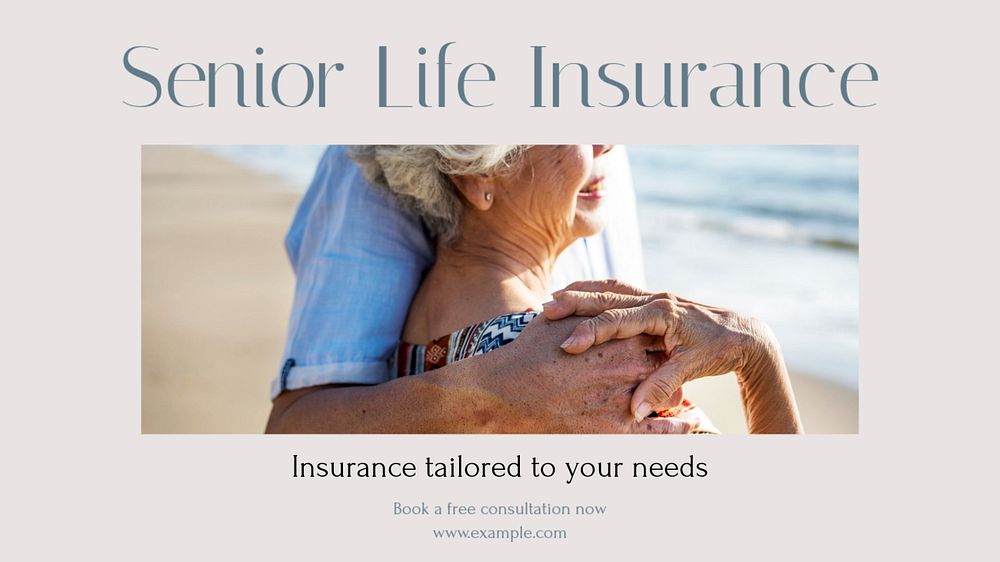 Senior insurance  blog banner template, editable text