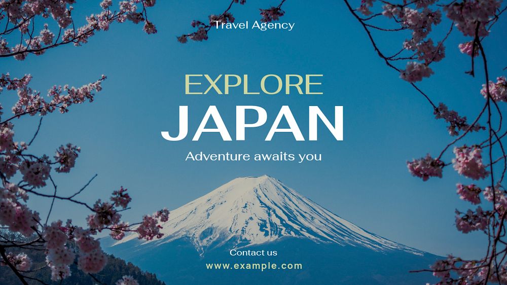 Explore Japan  blog banner template, editable text