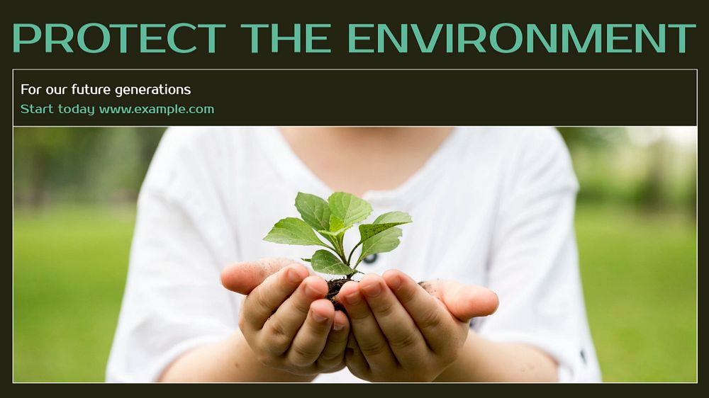 Protect the environment  blog banner template, editable text