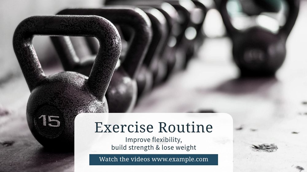 Exercise routine  blog banner template, editable text