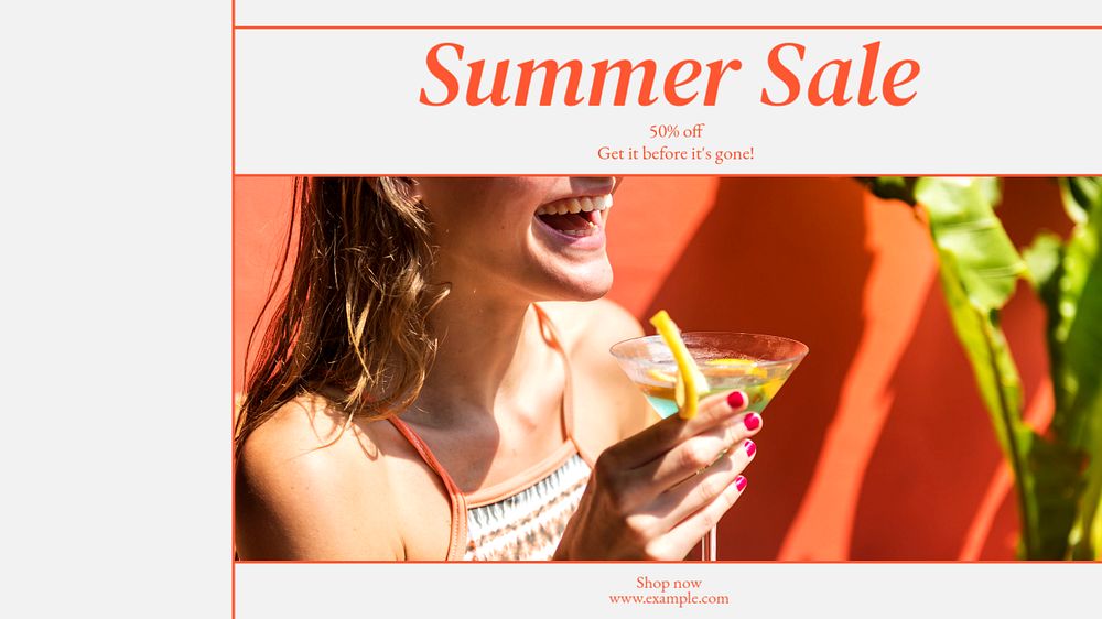 Summer Sale  blog banner template, editable text