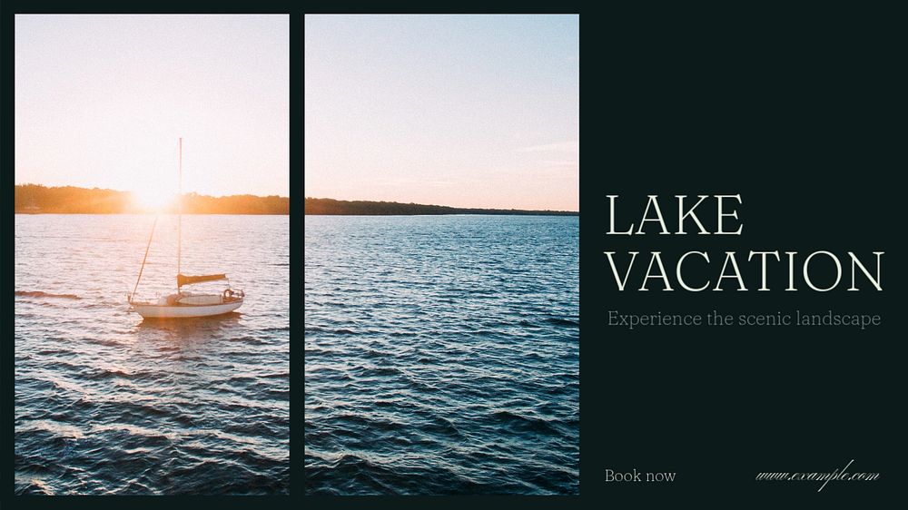 Lake vacation  blog banner template, editable text