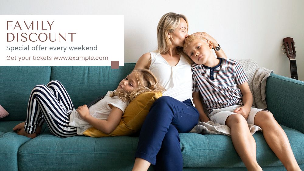 Family discount blog banner template, editable text