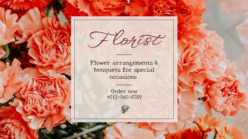 Florist  blog banner template, editable text