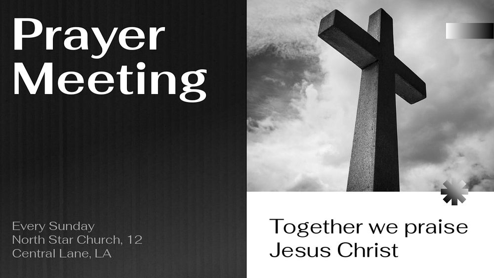 Prayer meeting  blog banner template, editable text