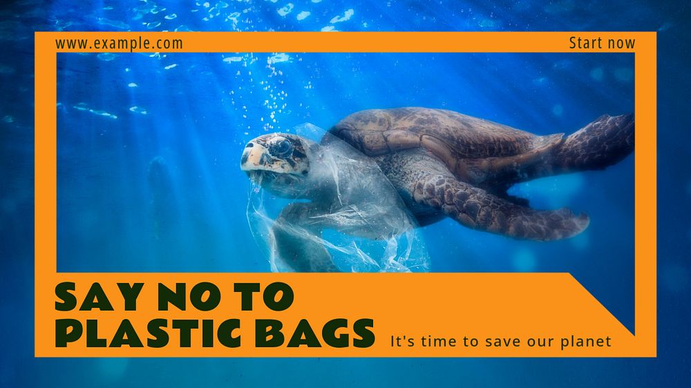 Plastic bags  blog banner template, editable text