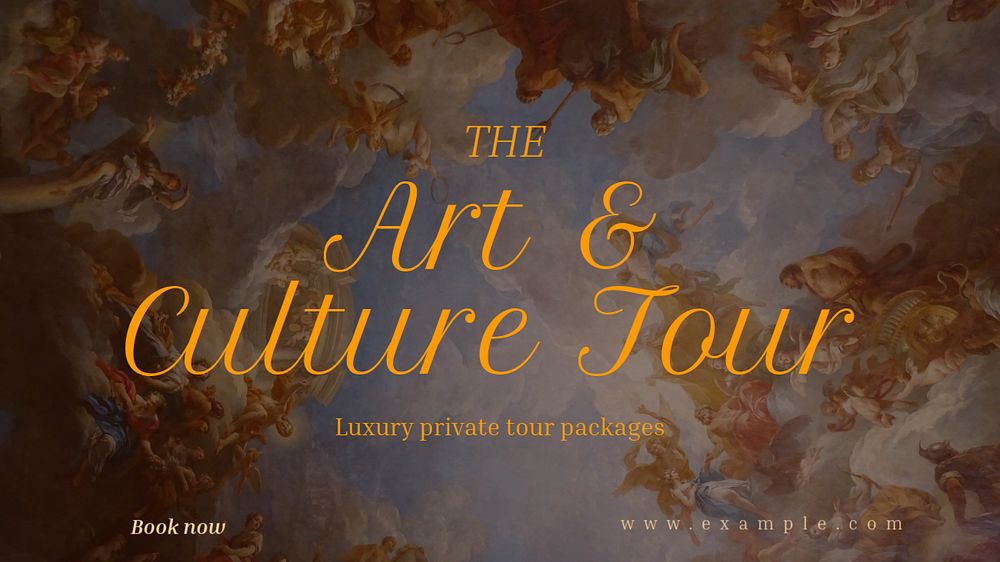 Art & culture tour  blog banner template, editable text