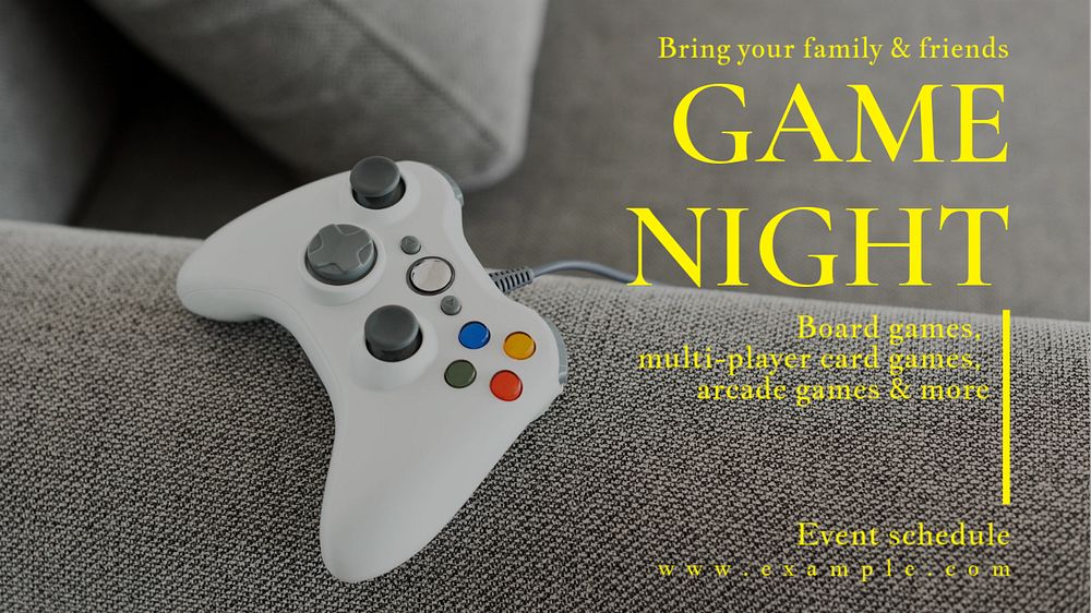 Game night  blog banner template, editable text