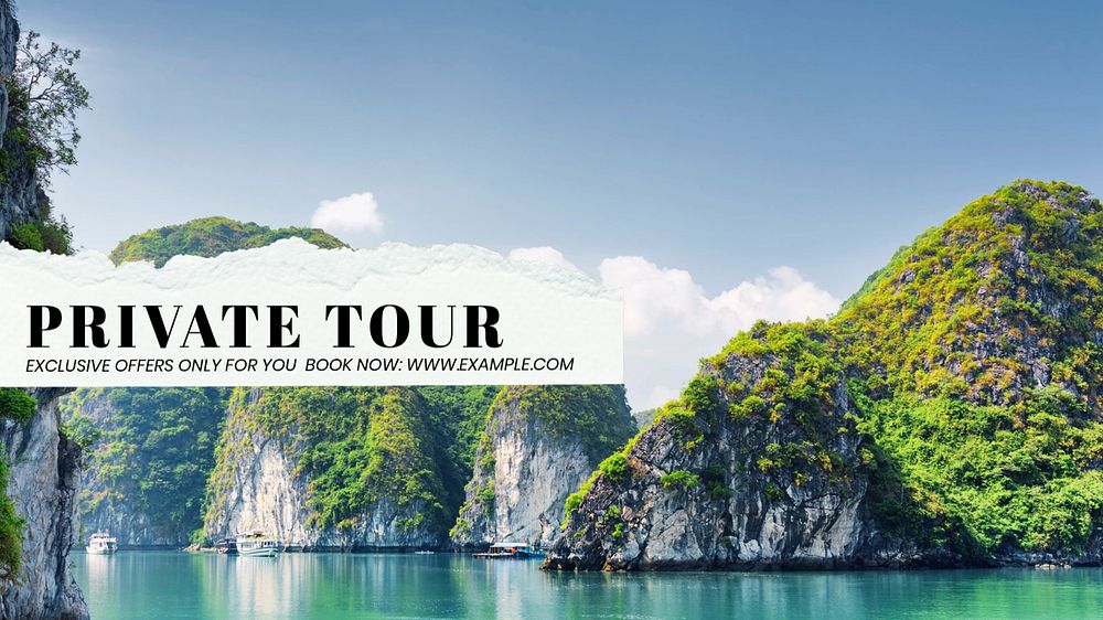 Private tour  blog banner template, editable text