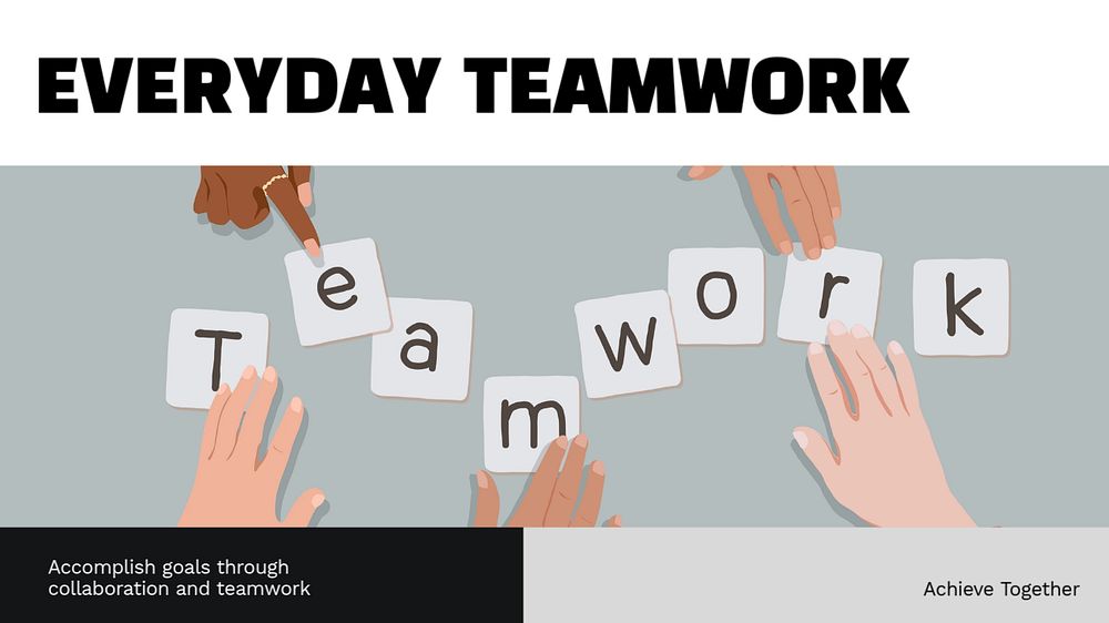 Teamwork  blog banner template, editable text