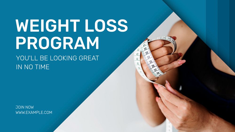 Weight loss program  blog banner template, editable text