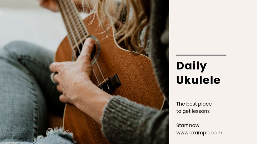 Daily Ukulele  blog banner template, editable text