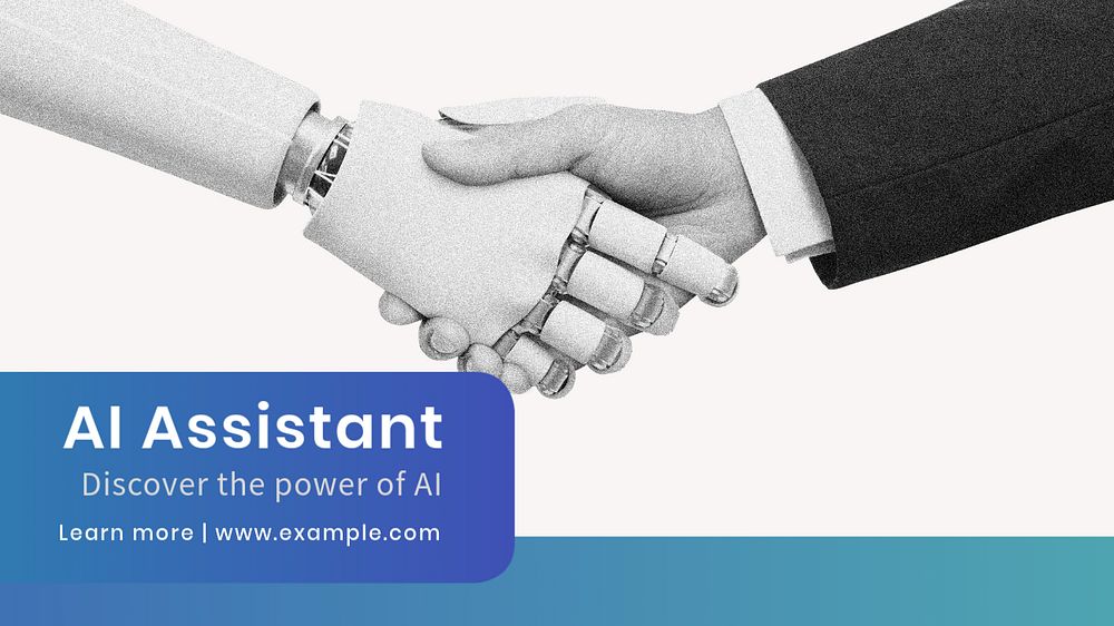 AI assistant  blog banner template, editable text