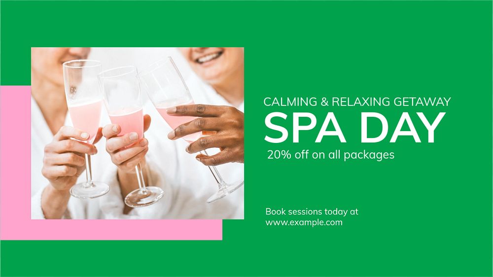 Spa day  blog banner template, editable text