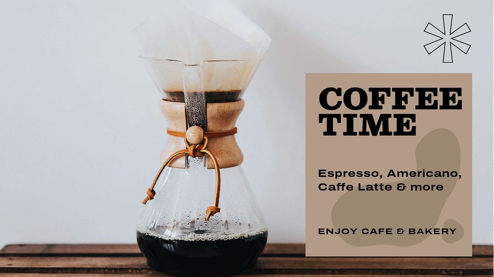 Coffee time  blog banner template, editable text