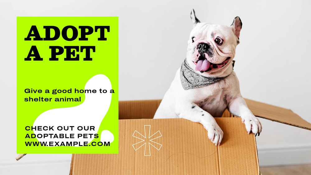 Adopt a pet  blog banner template, editable text