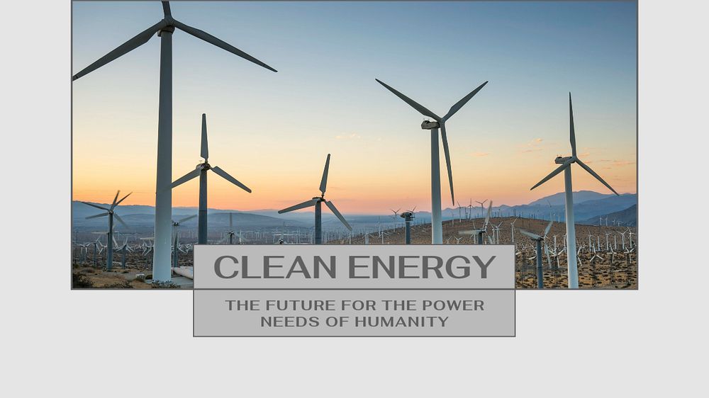 Clean energy blog banner template, editable text