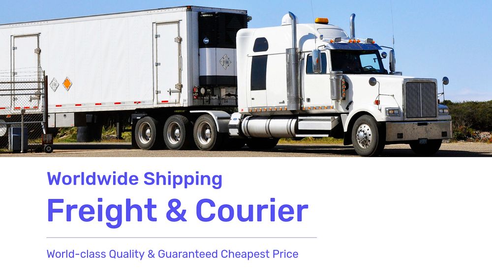 Freight & courier  blog banner template, editable text