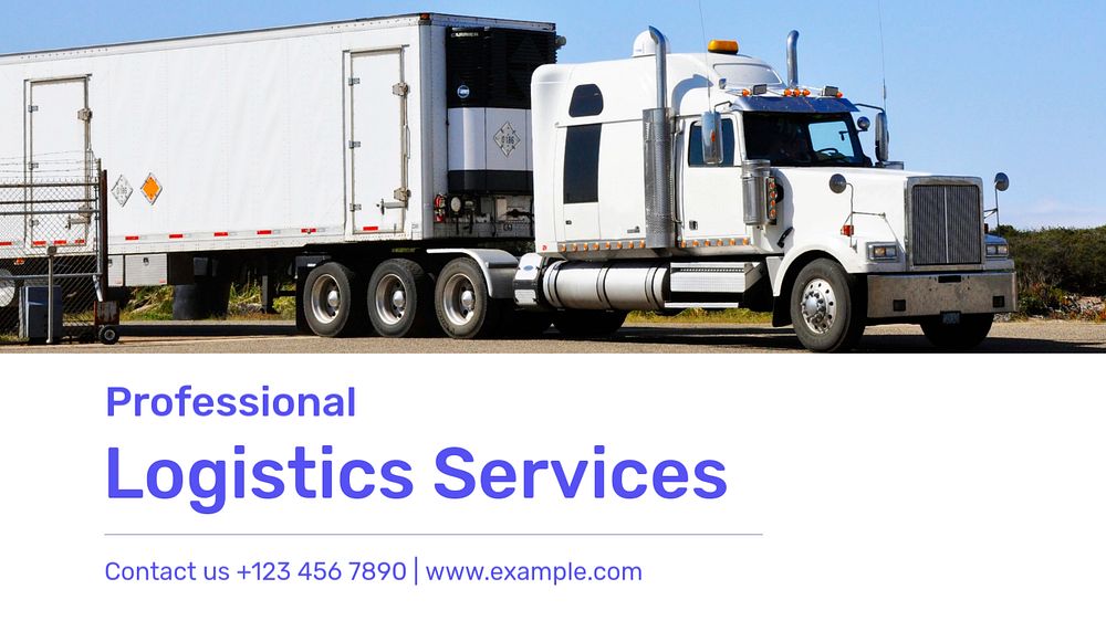 Logistic service  blog banner template, editable text