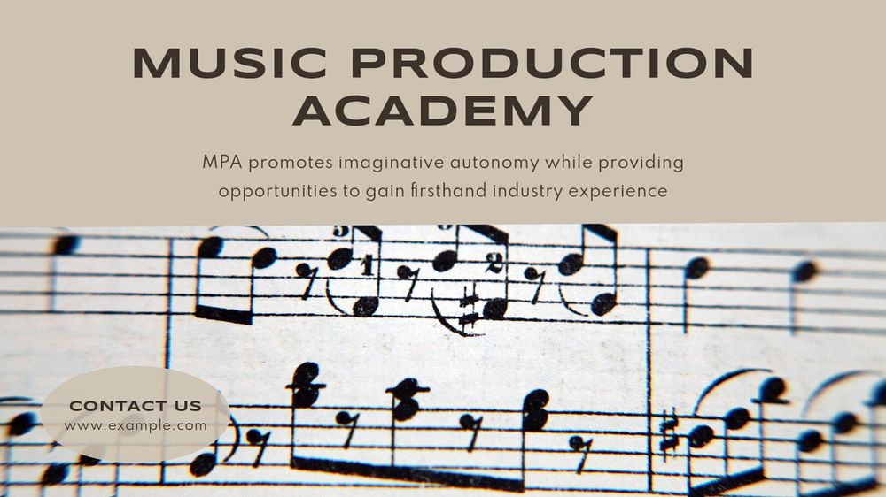 Music academy  blog banner template, editable text