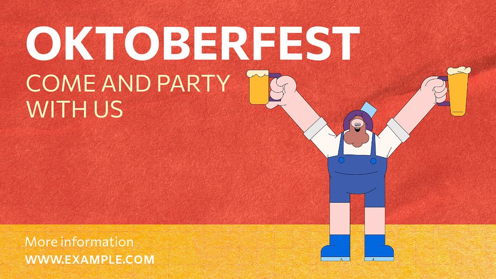 Oktoberfest  blog banner template, editable text