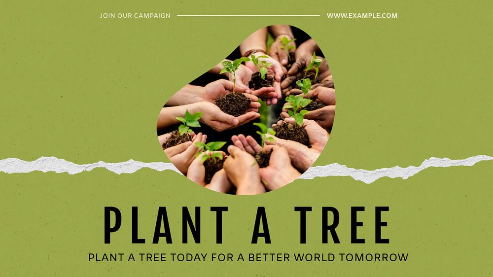 Plant a tree blog banner template, editable text