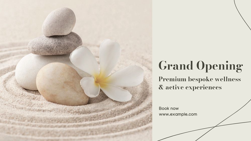 Grand opening  blog banner template, editable text