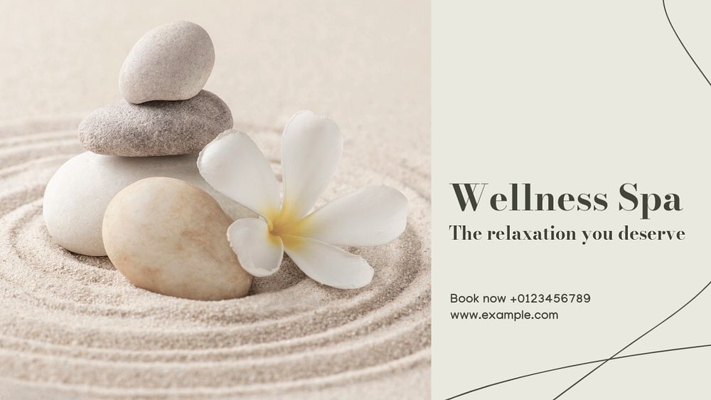 Wellness spa  blog banner template, editable text