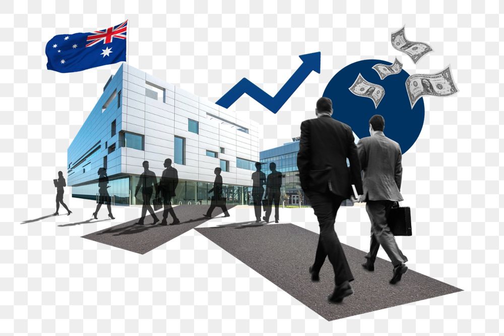 PNG element Australian business, corporate photo collage, editable design