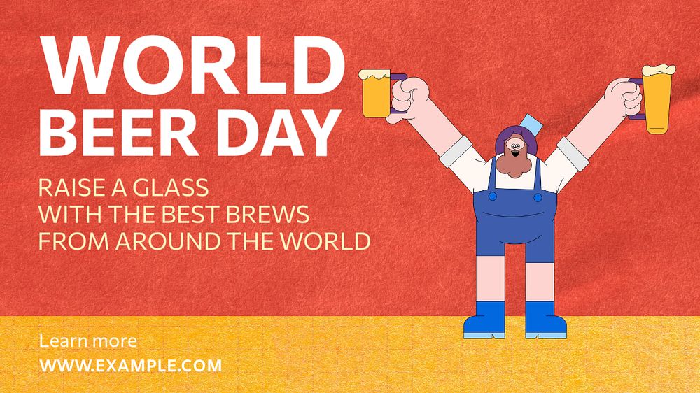 World beer day  blog banner template, editable text