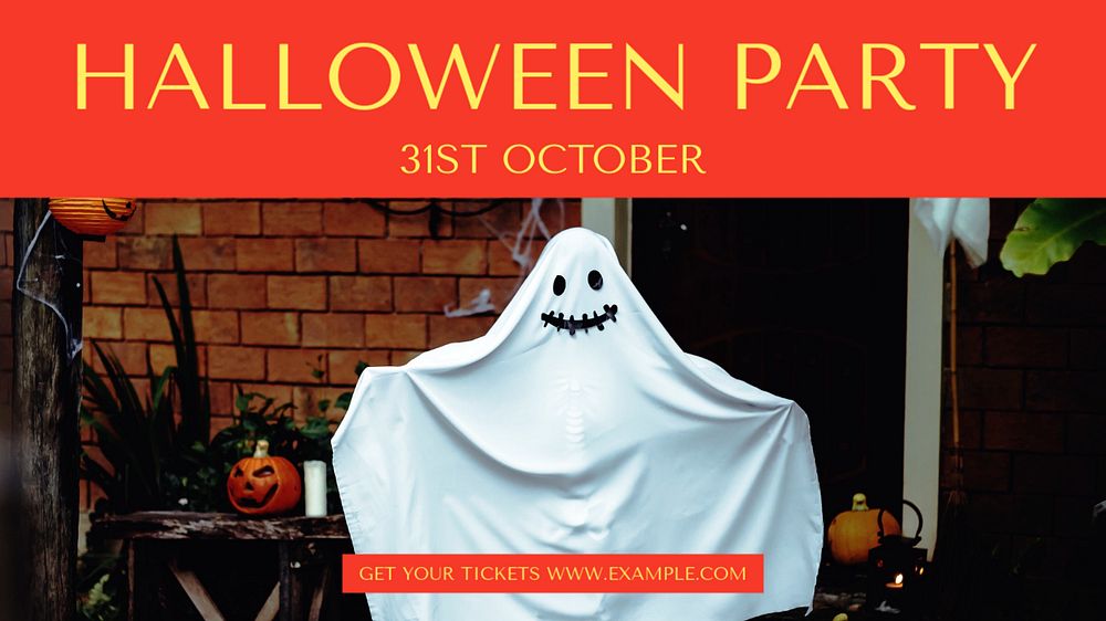 Halloween party blog banner template, editable text