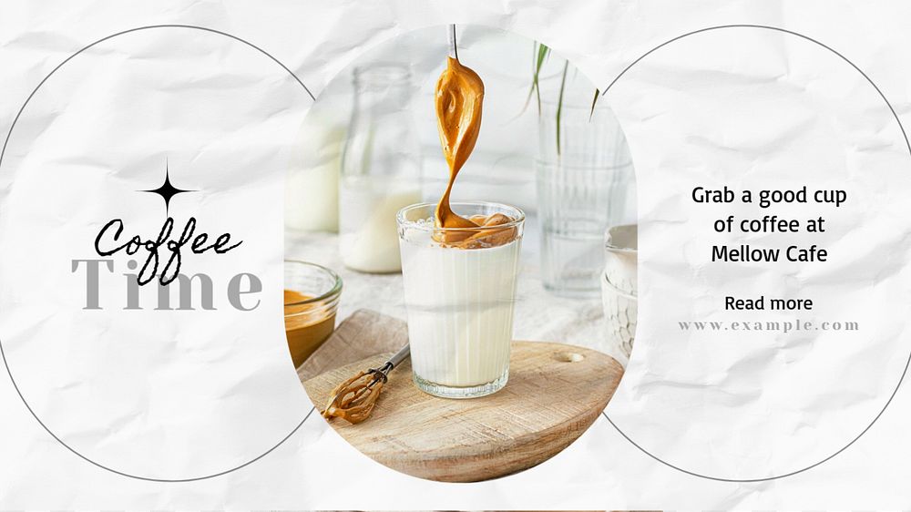 Coffee time  blog banner template, editable text