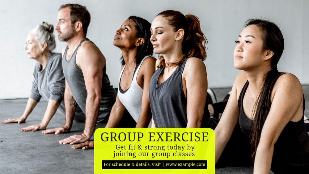 Group exercise  blog banner template, editable text