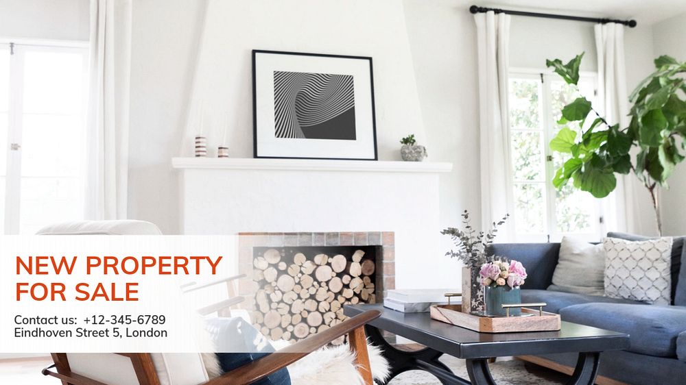 New property  blog banner template, editable text