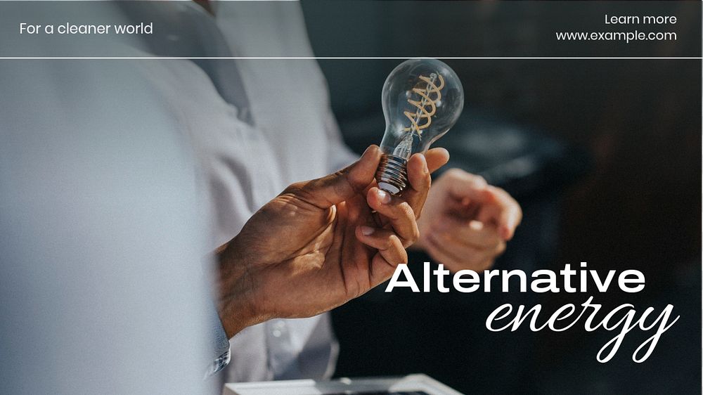 Alternative energy  blog banner template, editable text