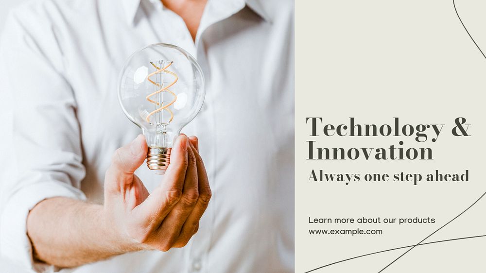 Technology & innovation  blog banner template, editable text