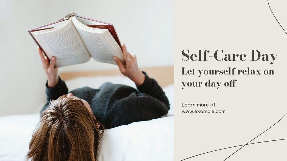 Self-care day  blog banner template, editable text