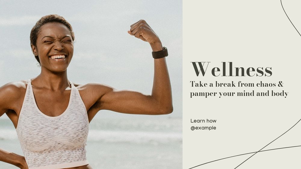 Wellness blog banner template, editable text