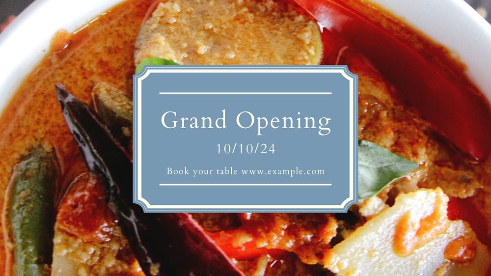 Grand opening blog banner template, editable text