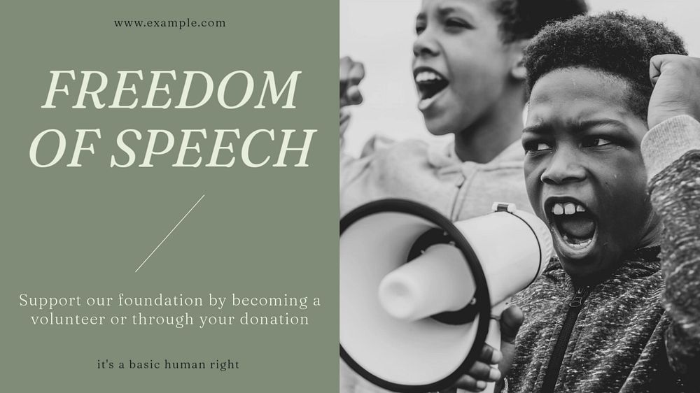 Freedom of speech  blog banner template, editable text