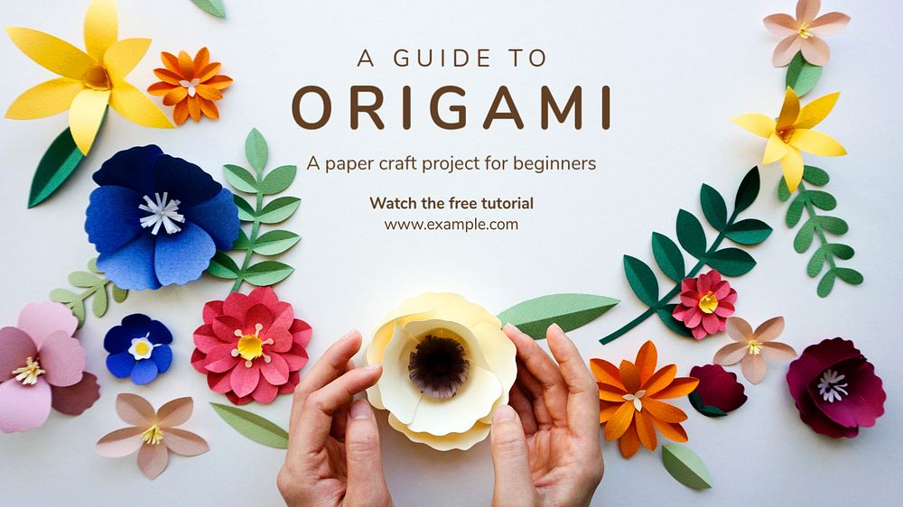 Origami  blog banner template, editable text