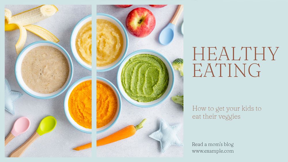 Healthy eating  blog banner template, editable text